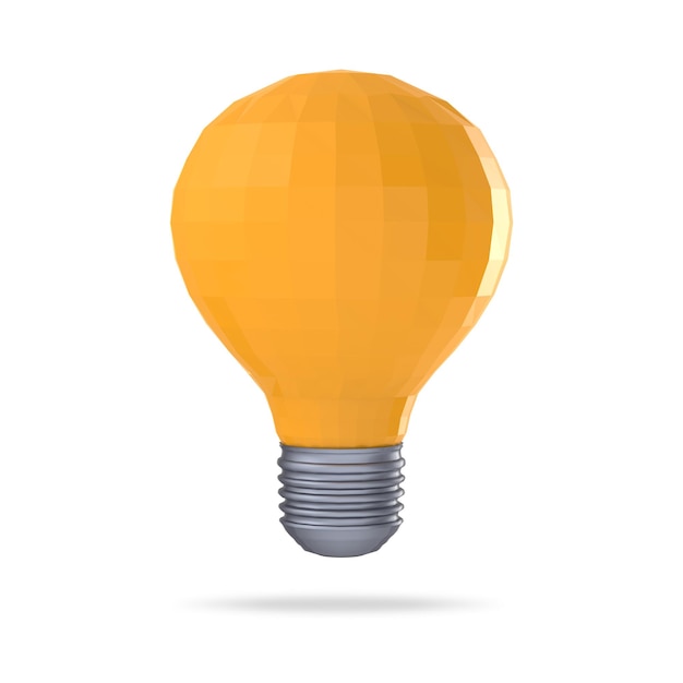 Low polygonal 3d light bulb concept symbol