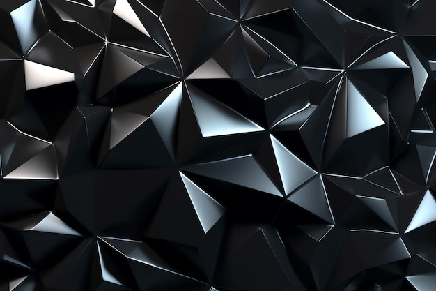 Low polygonal background made of silver triangles