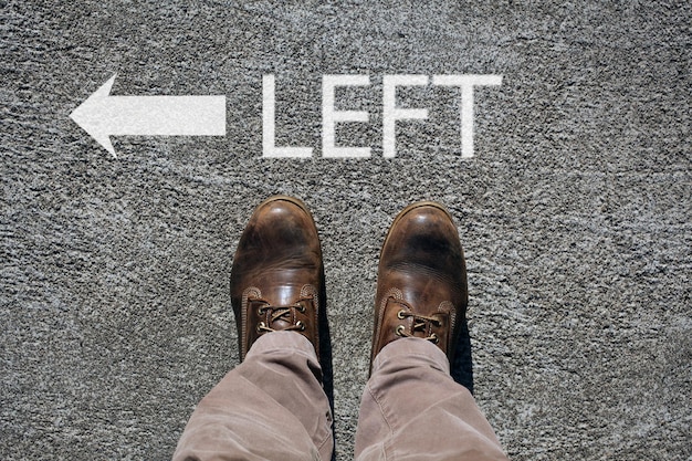 Foto sezione bassa di un uomo in piedi sulla strada