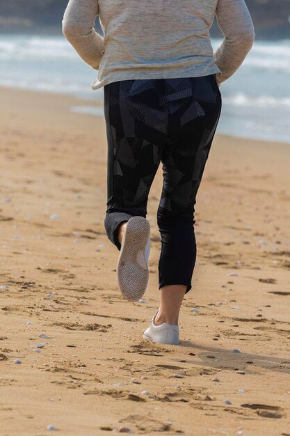 Photo low section of man walking on beach