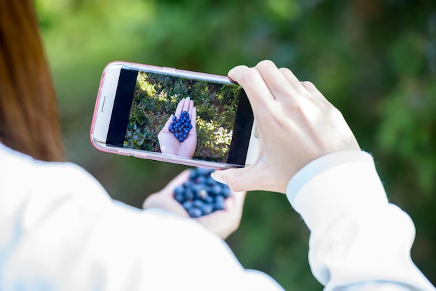 写真 携帯電話で写真を撮っている人の下部