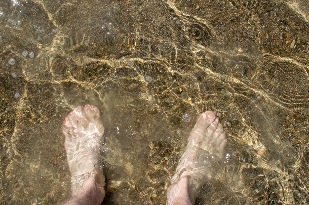 Photo low section of person at beach