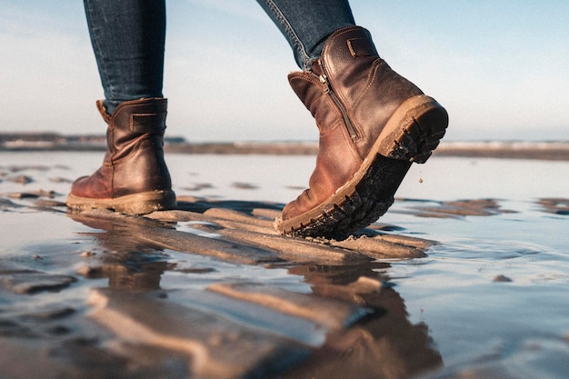 low section of person on beach