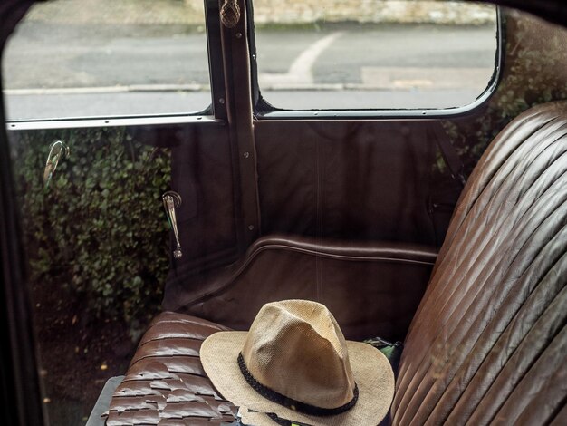 Photo low section of person in car window