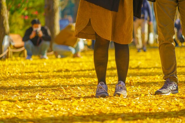 Photo low section of woman standing on field