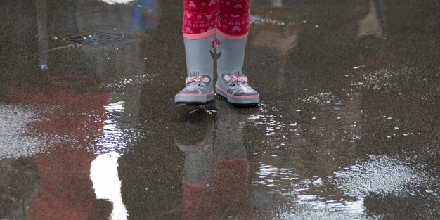 Foto sezione inferiore di una donna in piedi in acqua