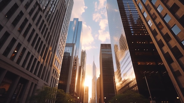 low view building skyline in city