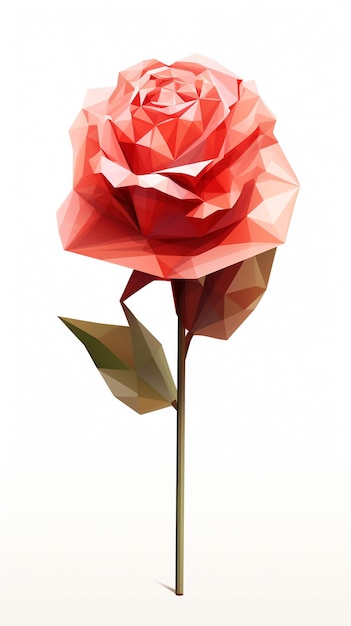 Foto lowpoly van rozenbloem