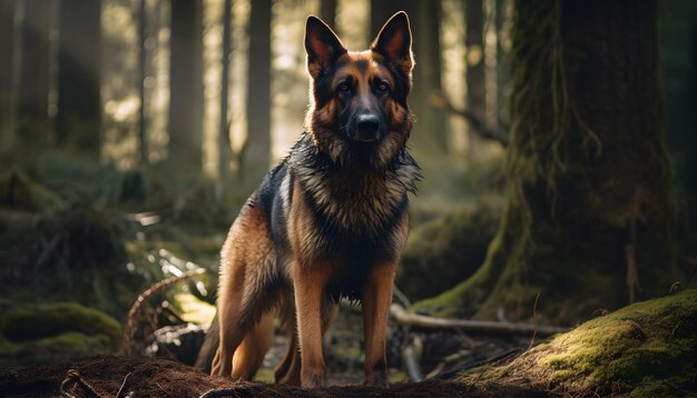 a loyal German Shepherd standing alertly by its owner039s side showcasing the breed039s intelligence