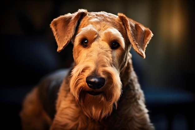 A loyal and lively Airedale Terrier dog displaying its charming personality Concept Pets Airedale Terrier Loyalty Charm Personality