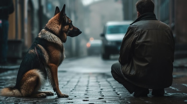 Loyal and protective dog AI generated