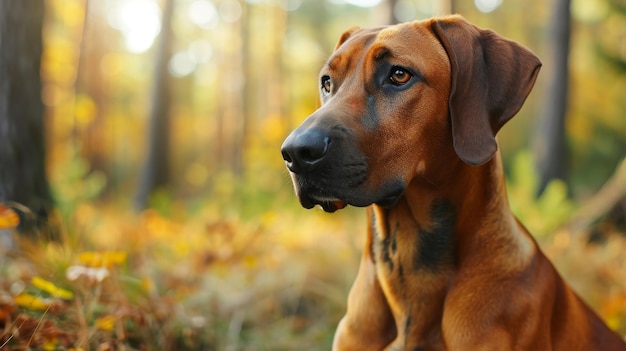 A loyal and protective Rhodesian Ridgeback with a strong and noble appearance AI generated illustration