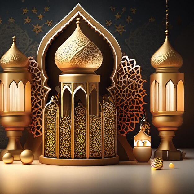 Photo lslamic decoration background for ramadan eid