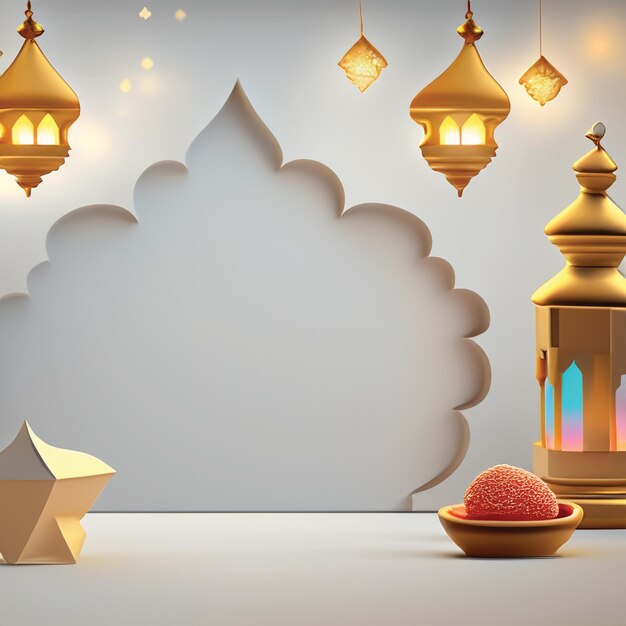 Photo lslamic decoration background for ramadan eid