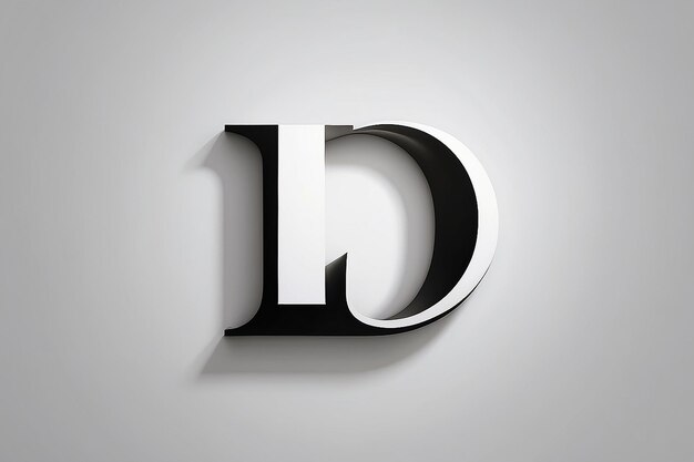 LT Letter Logo With Black and White Letters Negative Space Design