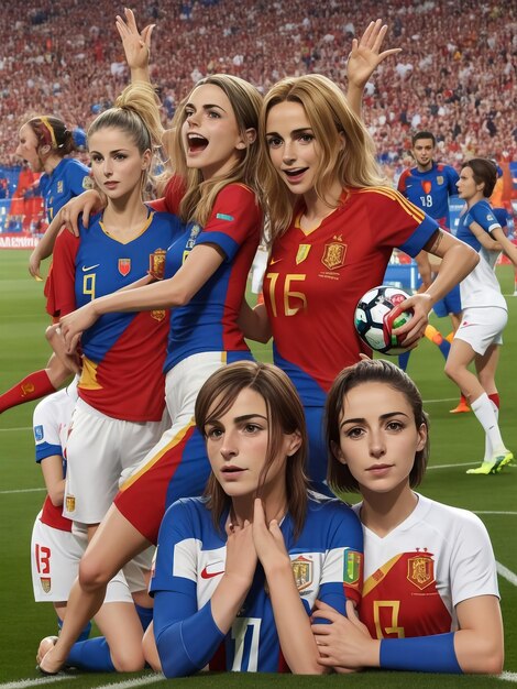 Lublin poland 12 november 2019 spain women's national football team pose for a photo are seen i