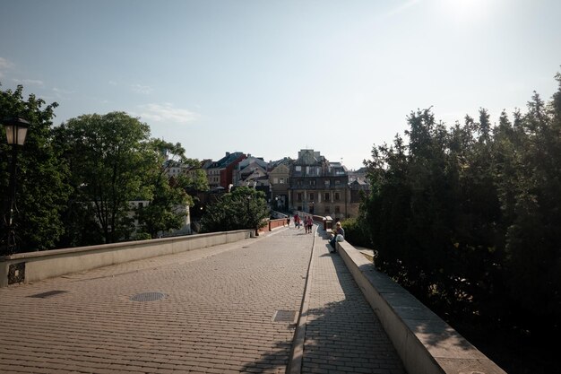 Lublin Poland August 5 2019 Lublin old town city center Poland Street and old colorful buildings in the old town of Lublin View of the Old Town and Castle Square in Lublin