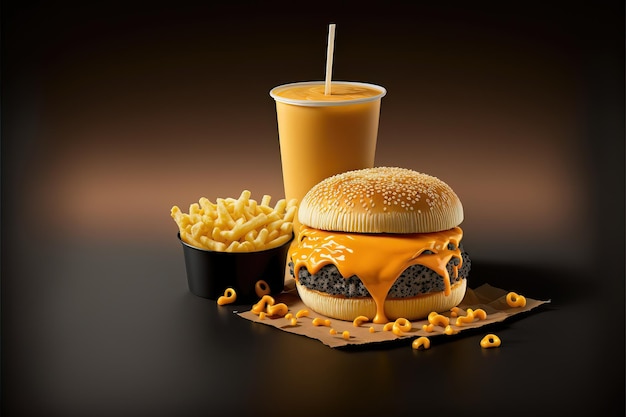 Lubricating Burger. Food Illustration. Genarative AI