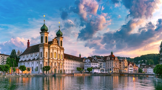 Lucerne at sunset, Switzerland