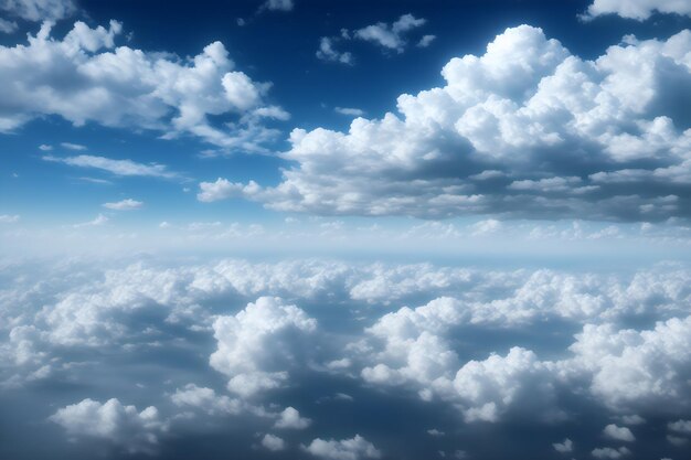 Foto lucht boven de wolken filmische wolken