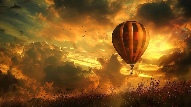 luchtballon behangpapier