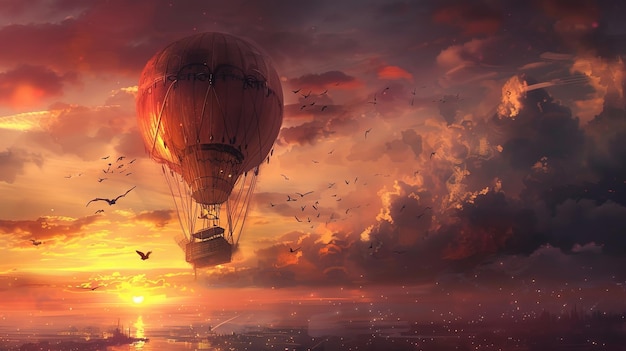 luchtballon behangpapier