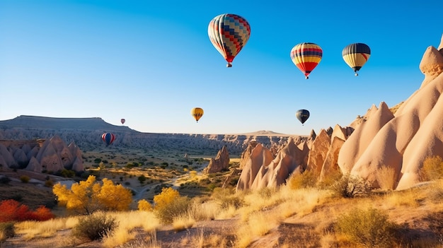 Luchtballonnen achtergrond Illustratie AI generatief