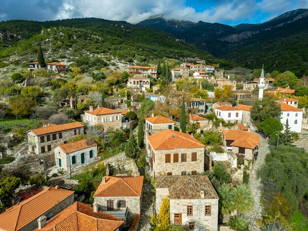 Luchtbeeld Historisch dorp Doganbey Karina Soke Provincie Aydin Turkije