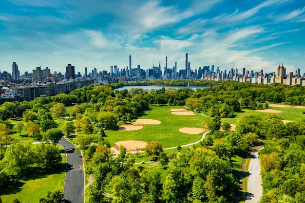 Luchtbeeld van Central Park in Manhattan, New York.