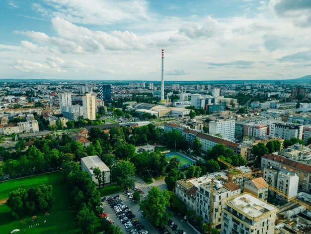 Luchtbeeld van de hoofdstad van Kroatië, Zagreb