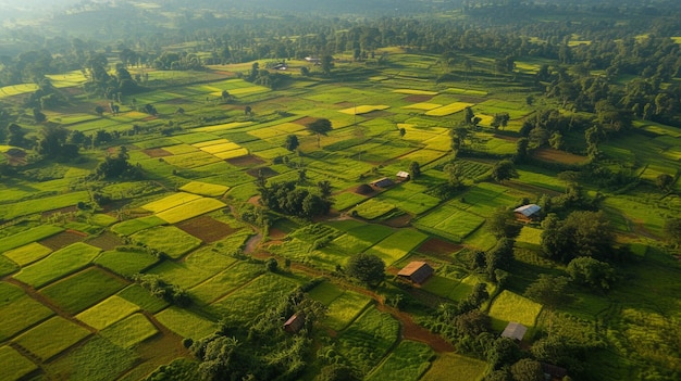 Luchtbeeld van de plattelandsontwikkeling