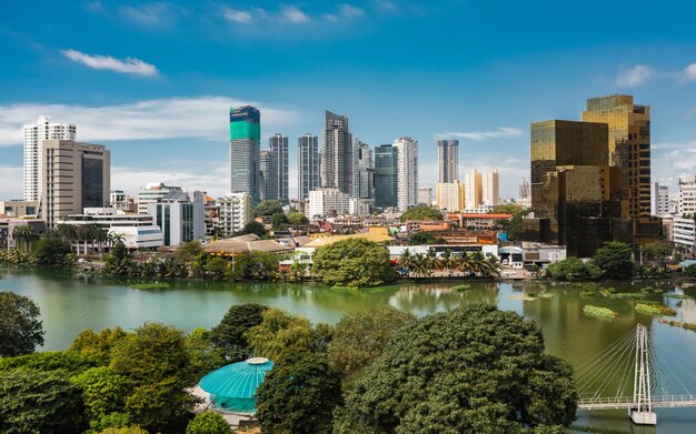 Foto luchtbeeld van de stad colombo