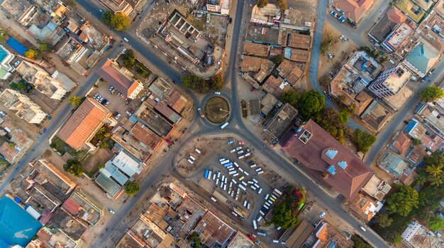 Foto luchtbeeld van de stad morogoro