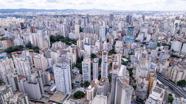 Luchtbeeld van de stad Sao Paulo SP Brazilië Bela Vista wijk in het centrum van de stad