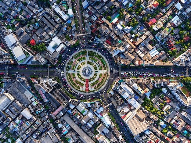 Luchtbeeld van de stad
