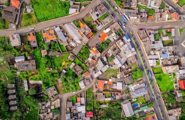 Luchtbeeld van de stad