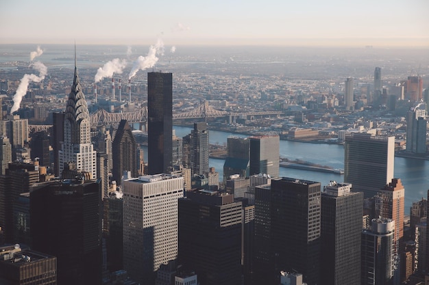 Foto luchtbeeld van de stad