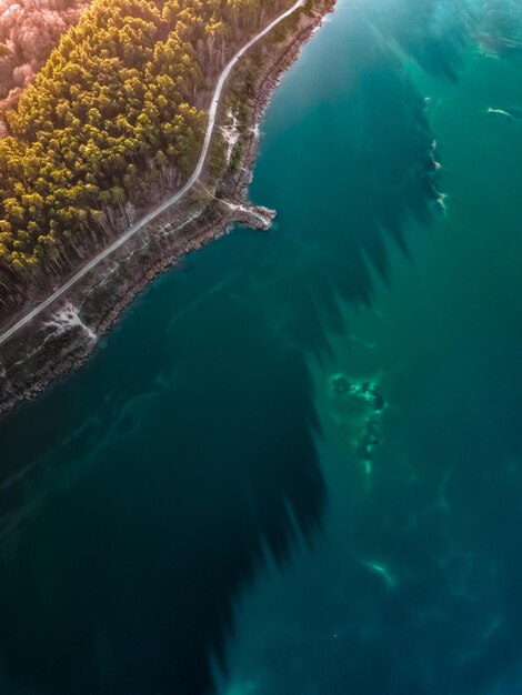 Foto luchtbeeld van de zee