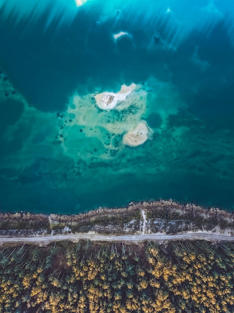 Luchtbeeld van de zee