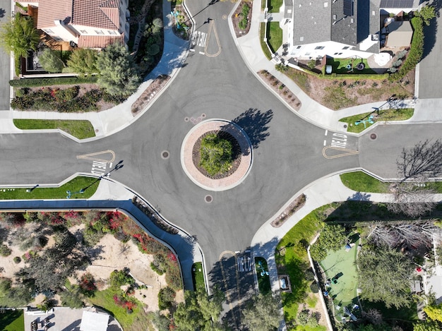 Foto luchtbeeld van een grootschalige villa in de rijke woonwijk carlsbad, zuid-californië, vs.