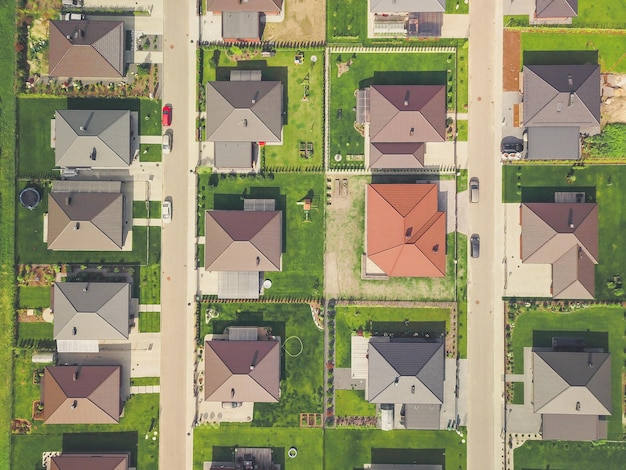 Luchtbeeld van een huis in de stad