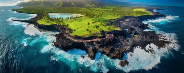 Foto luchtbeeld van een kust in hawaï