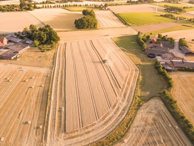 Foto luchtbeeld van een landbouwveld