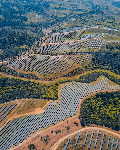 Foto luchtbeeld van een landbouwveld