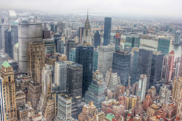 Foto luchtbeeld van een stad