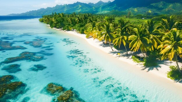 Luchtbeeld van een tropisch strandparadijs