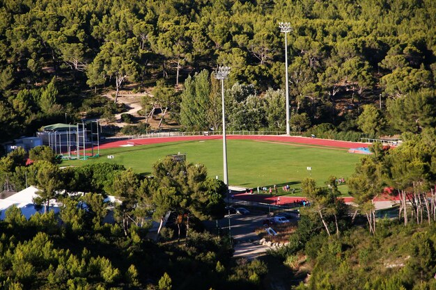 Foto luchtbeeld van een voetbalstadion