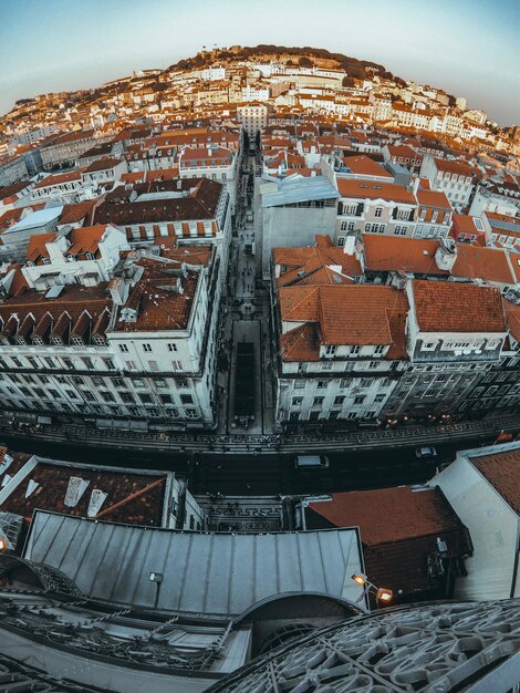 Foto luchtbeeld van gebouwen in de stad