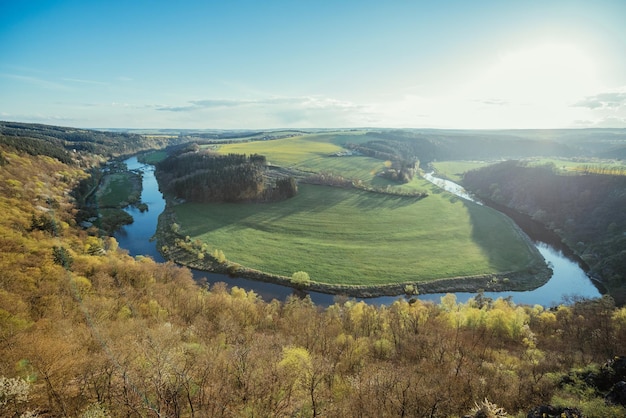 Luchtbeeld van het landschap