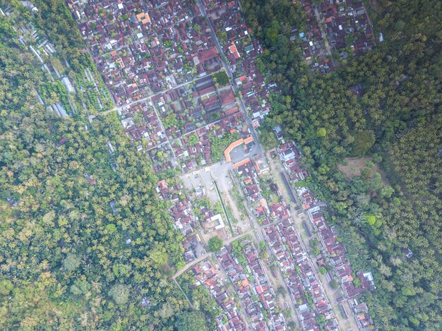 Foto luchtbeeld van het stadsbeeld